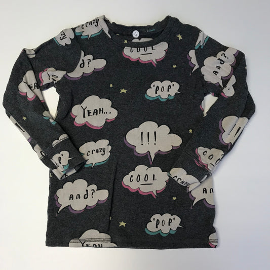 Next Speech Bubble Grey Long Sleeve T-shirt Age 4