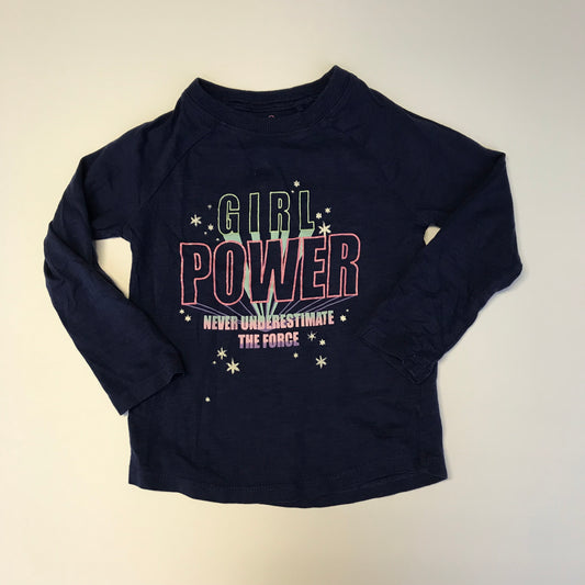 Next Navy Girl Power Long Sleeve T-shirt Age 4