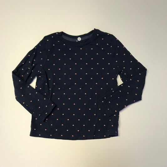 Love Heart Navy Long Sleeve T-shirt Age 4