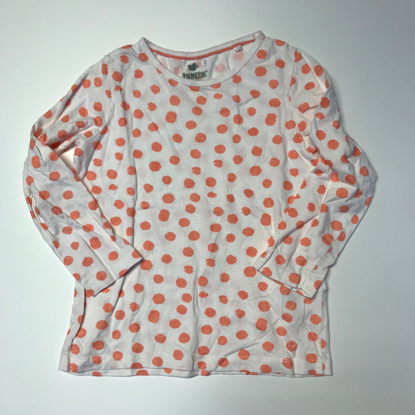 Lupilu Orange Dot White Long Sleeve T-shirt Age 5