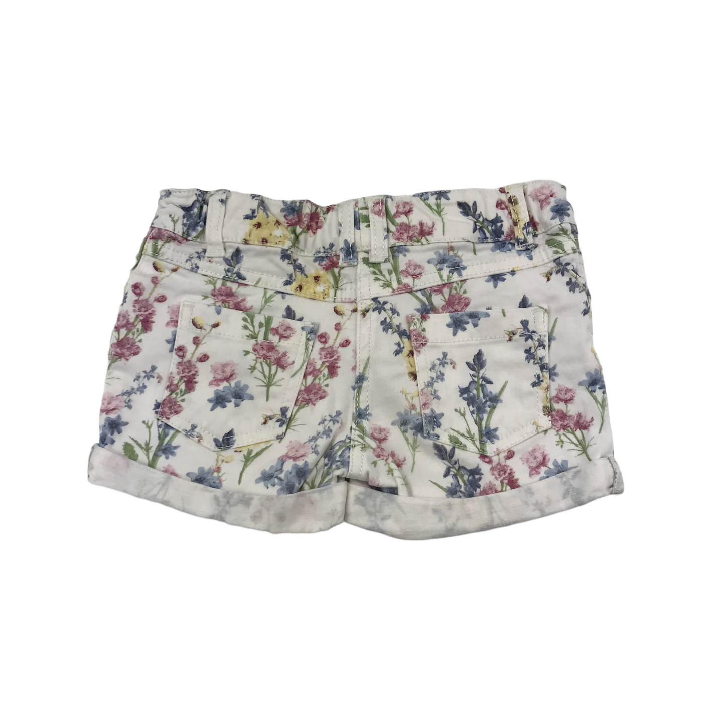 F&F White Floral Denim Shorts Age 5