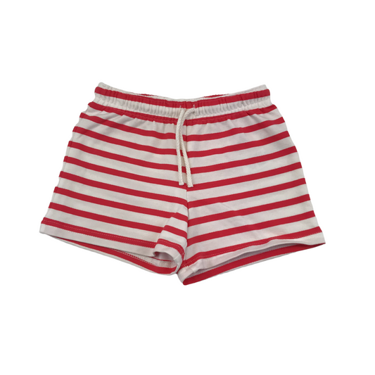 M&S White and Red Stripy Shorts Age 5