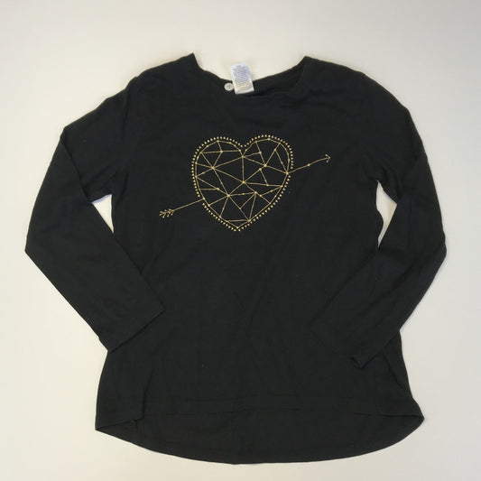 Black Heart and Arrow Long Sleeve T-Shirt Age 9