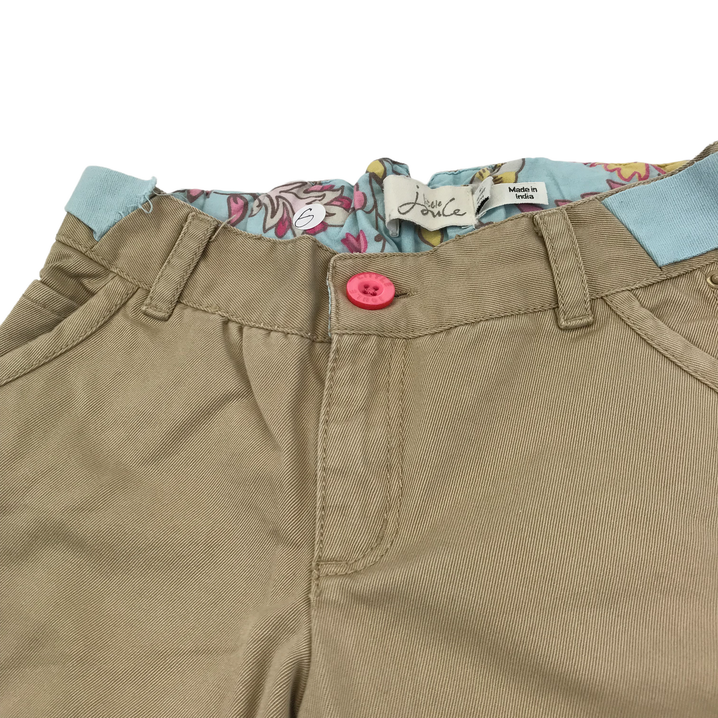 Joules Beige Floral Detail Shorts Age 6