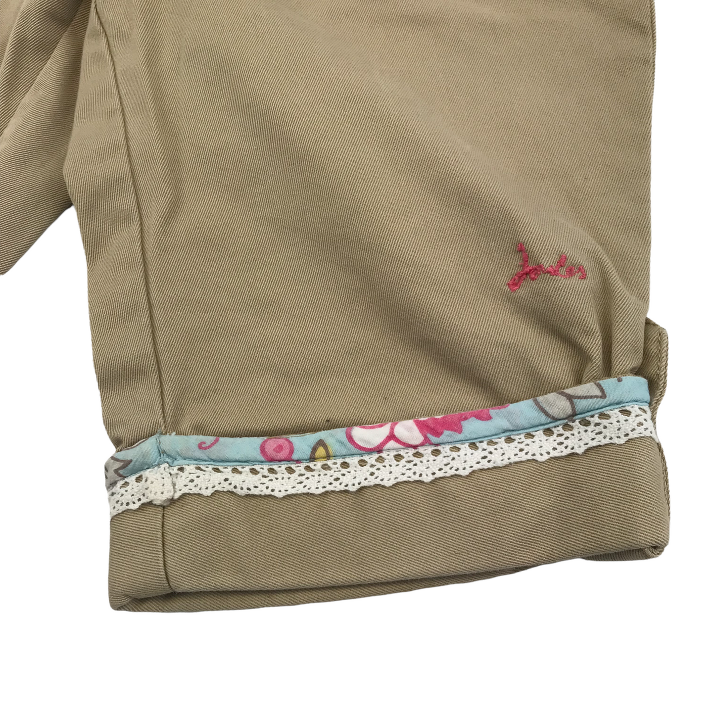 Joules Beige Floral Detail Shorts Age 6