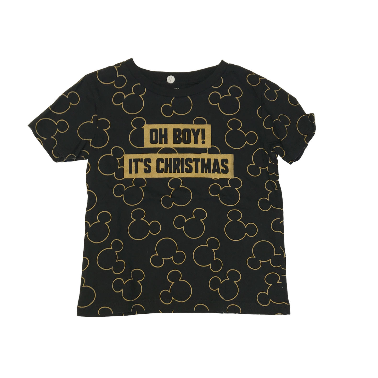 River Island Black Disney Christmas T-shirt Age 4