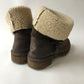 Brown Warm Lined Boots Shoe Size 5
