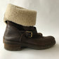 Brown Warm Lined Boots Shoe Size 5