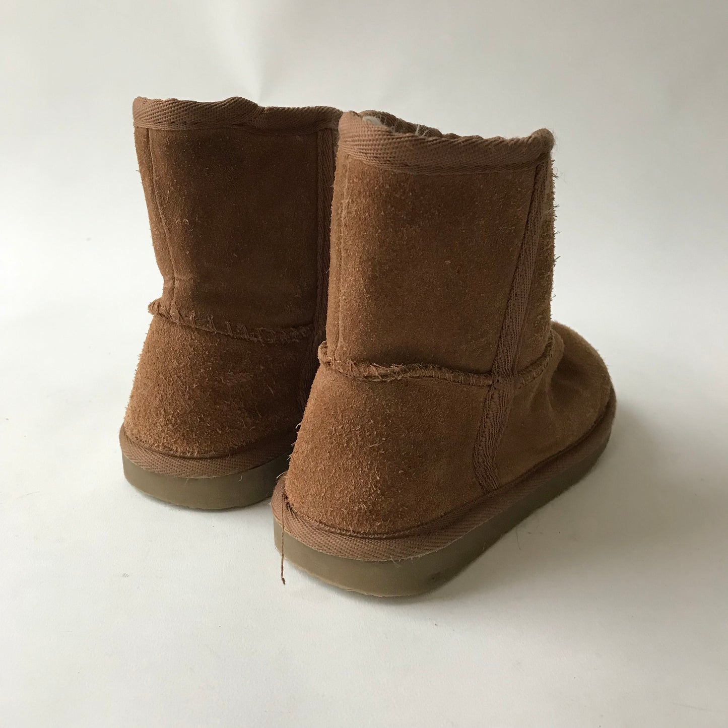 M&S Brown Warm Lined Faux Suede/fur Boots Shoe Size 10 (jr)