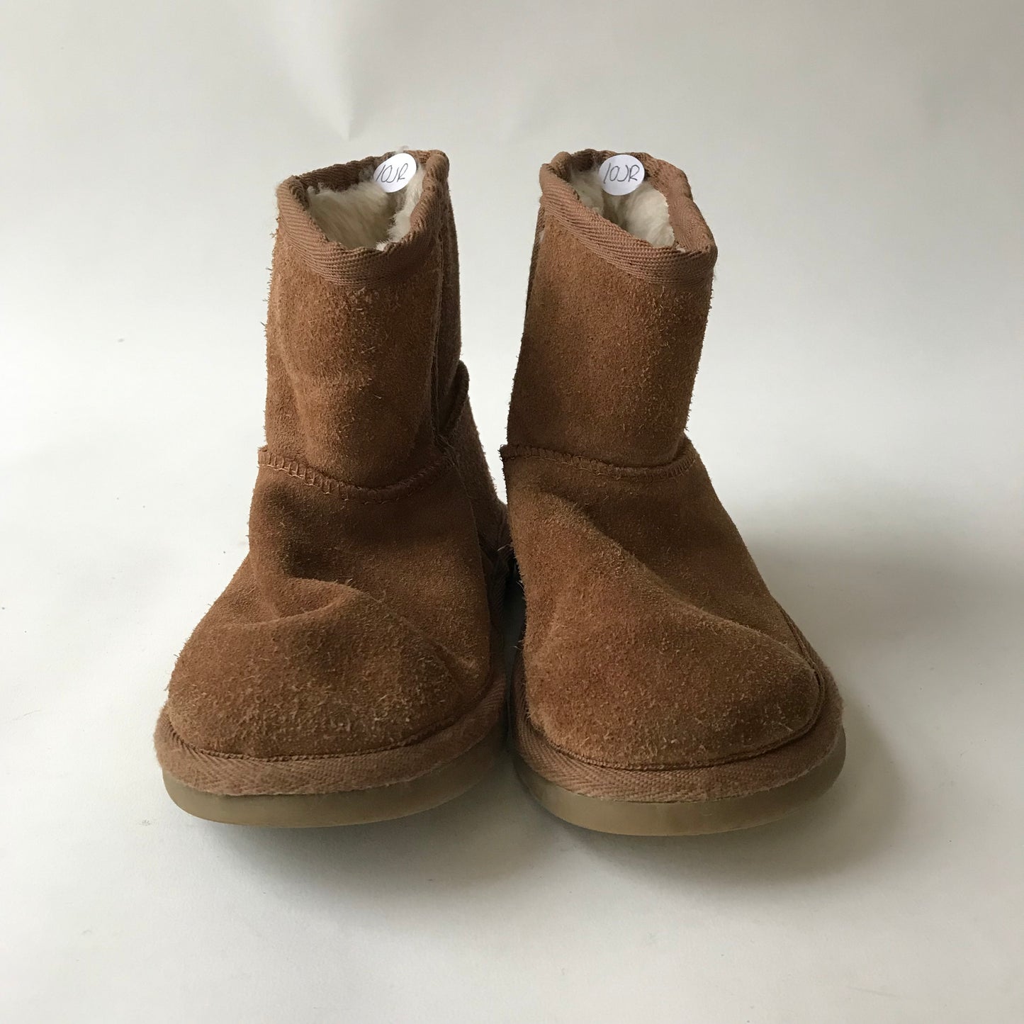 M&S Brown Warm Lined Faux Suede/fur Boots Shoe Size 10 (jr)