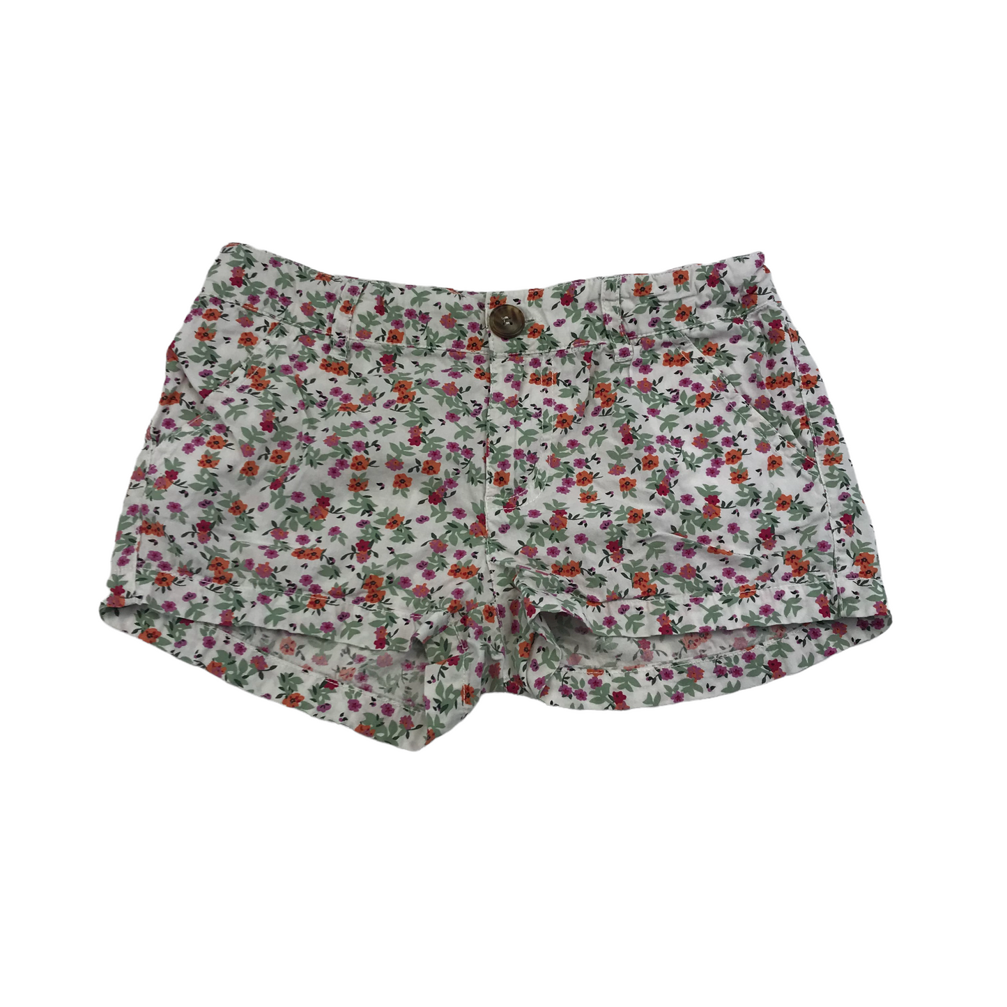 Benetton White Floral Shorts Age 8