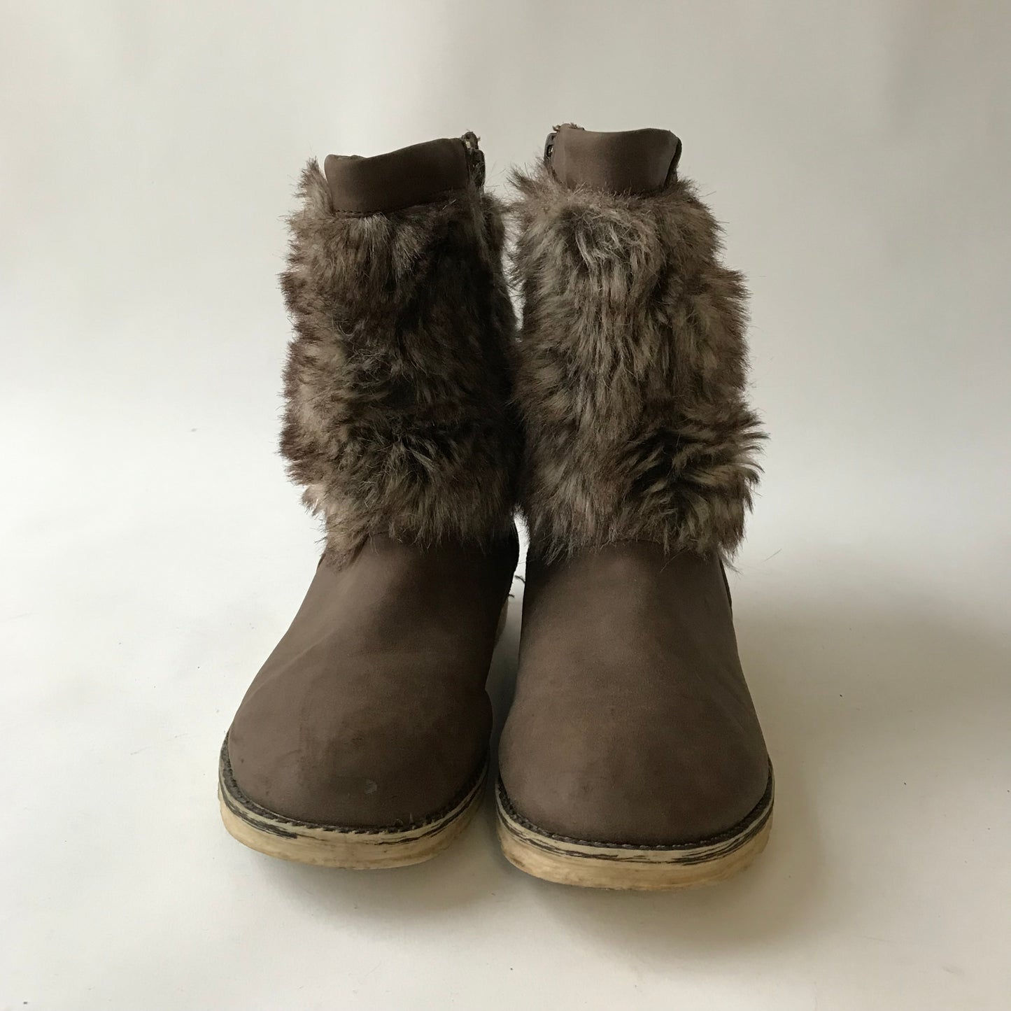 F&F Brown Faux Fur Boots Shoe Size 1