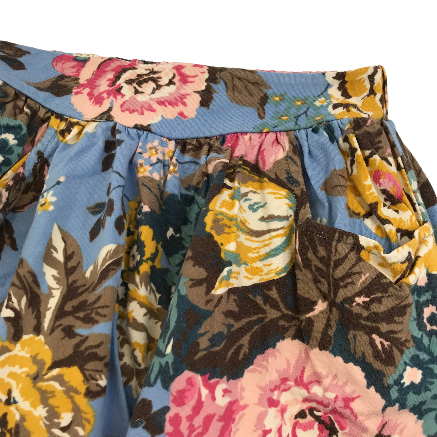 Joules Blue Floral Jersey Skirt Age 5