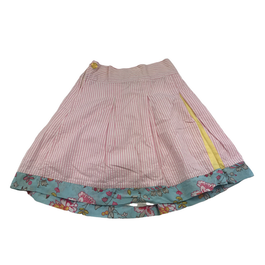 Joules Light Pink Stripy Floral Detail Skirt Age 8