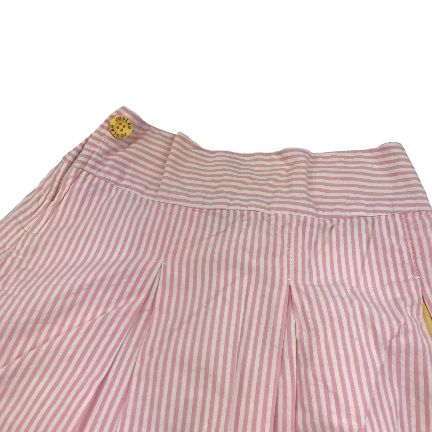 Joules Light Pink Stripy Floral Detail Skirt Age 8