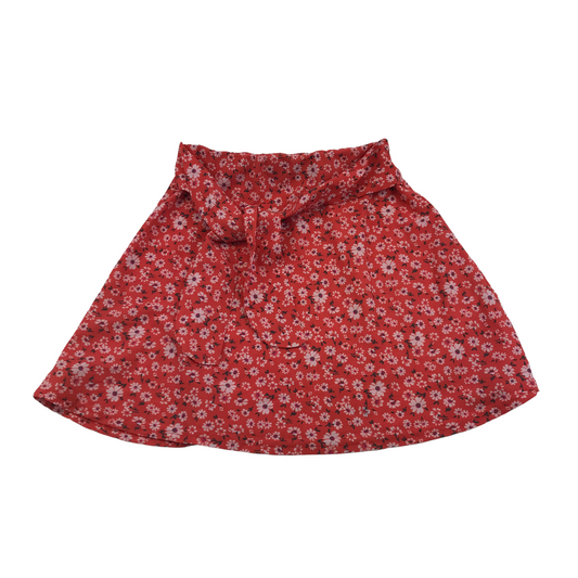 Cosmic Kids Red Floral Skirt Age 8