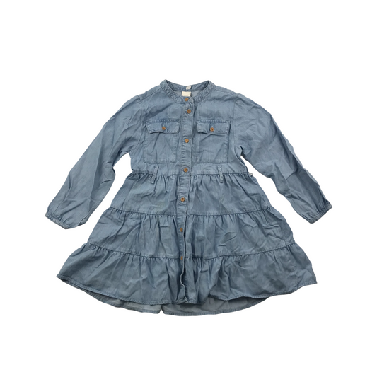 Next Blue Denim Style Button Up Dress Age 6