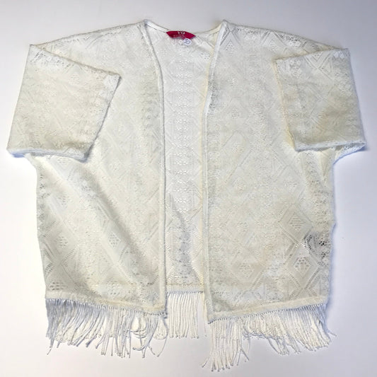 Young Dimensions White Buttonless Tassel Cardigan Age 10