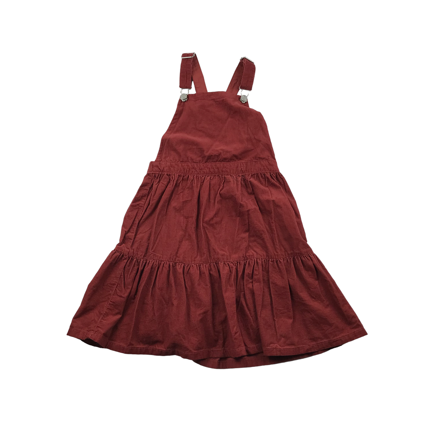 H&M Red Clay Corduroy Dungaree Dress Age 8