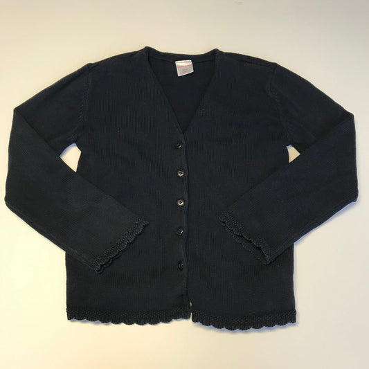 Navy Blue Scalloped Detail Cardigan Age 10