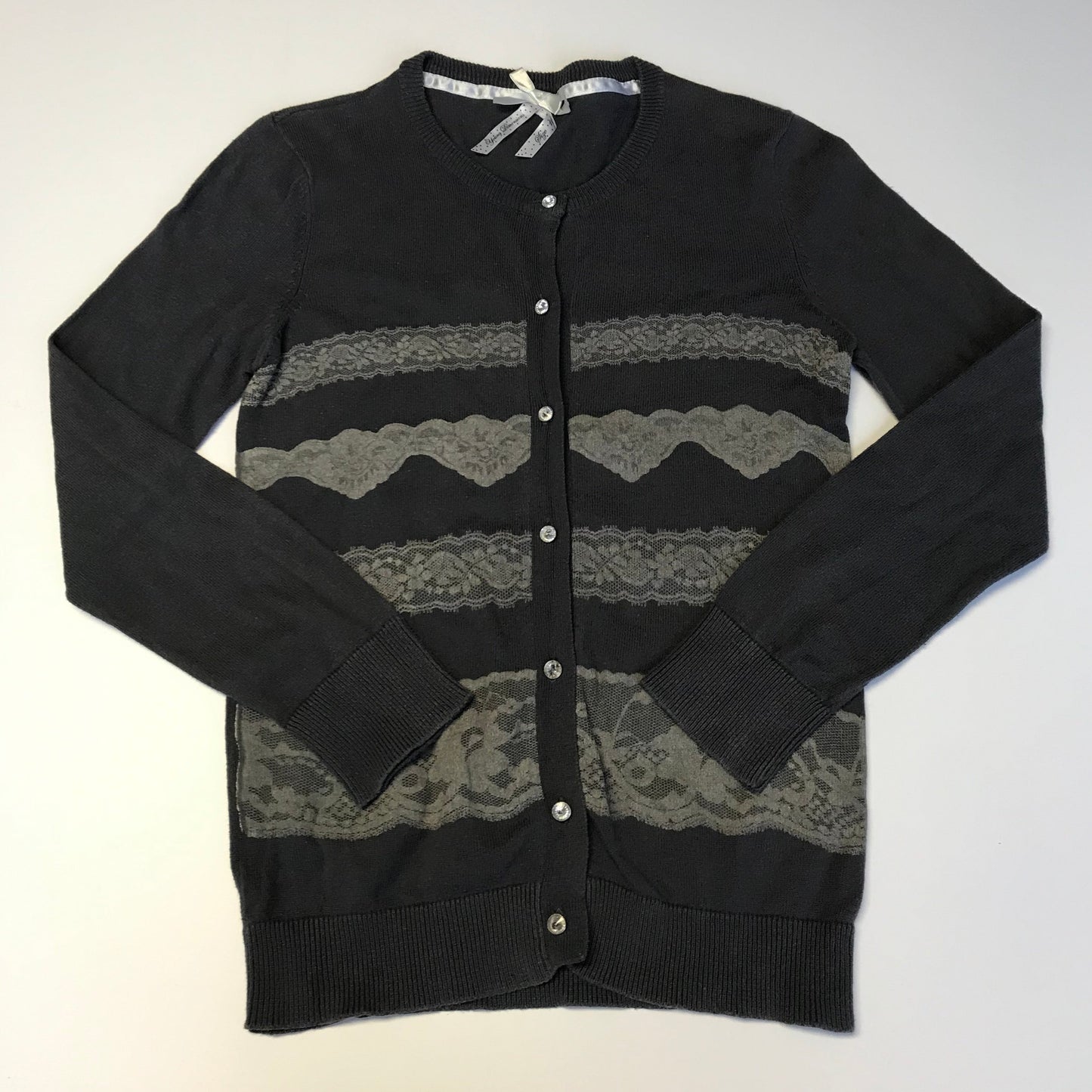 Young Dimensions Charcoal Grey Lace Detail Cardigan Age 10