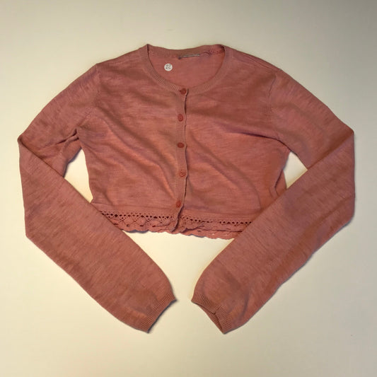 Peachy Pink Cropped Cardigan Age 12