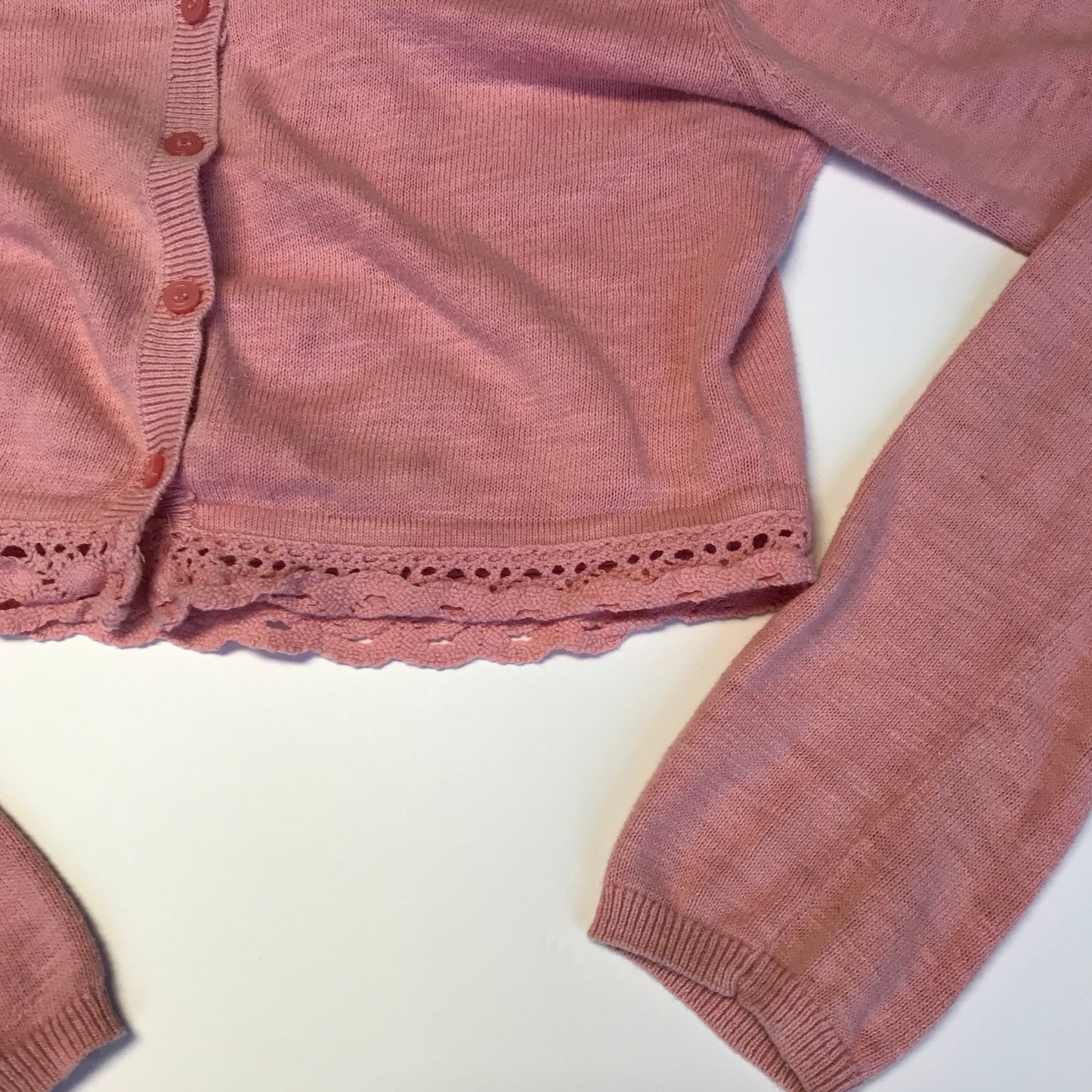 Peachy Pink Cropped Cardigan Age 12