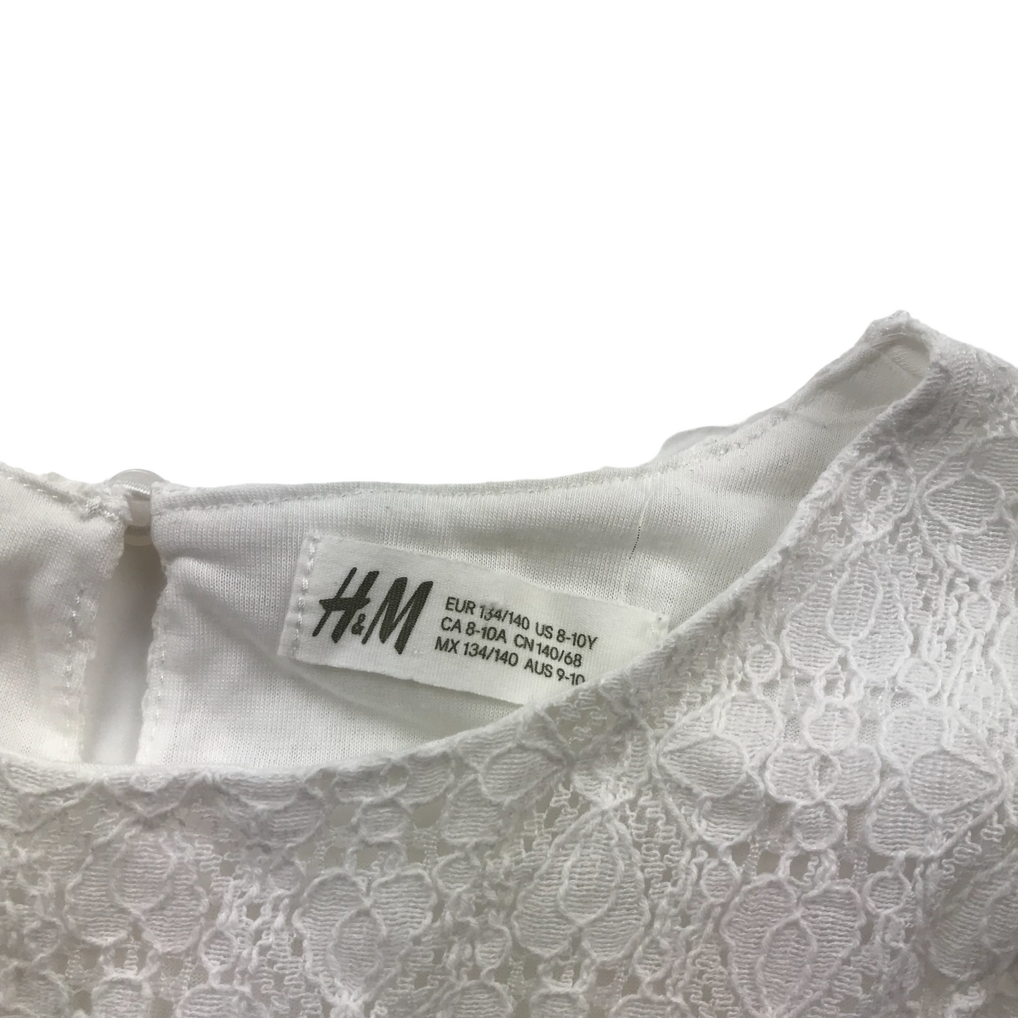 H&M White Lace Dress Age 8-9