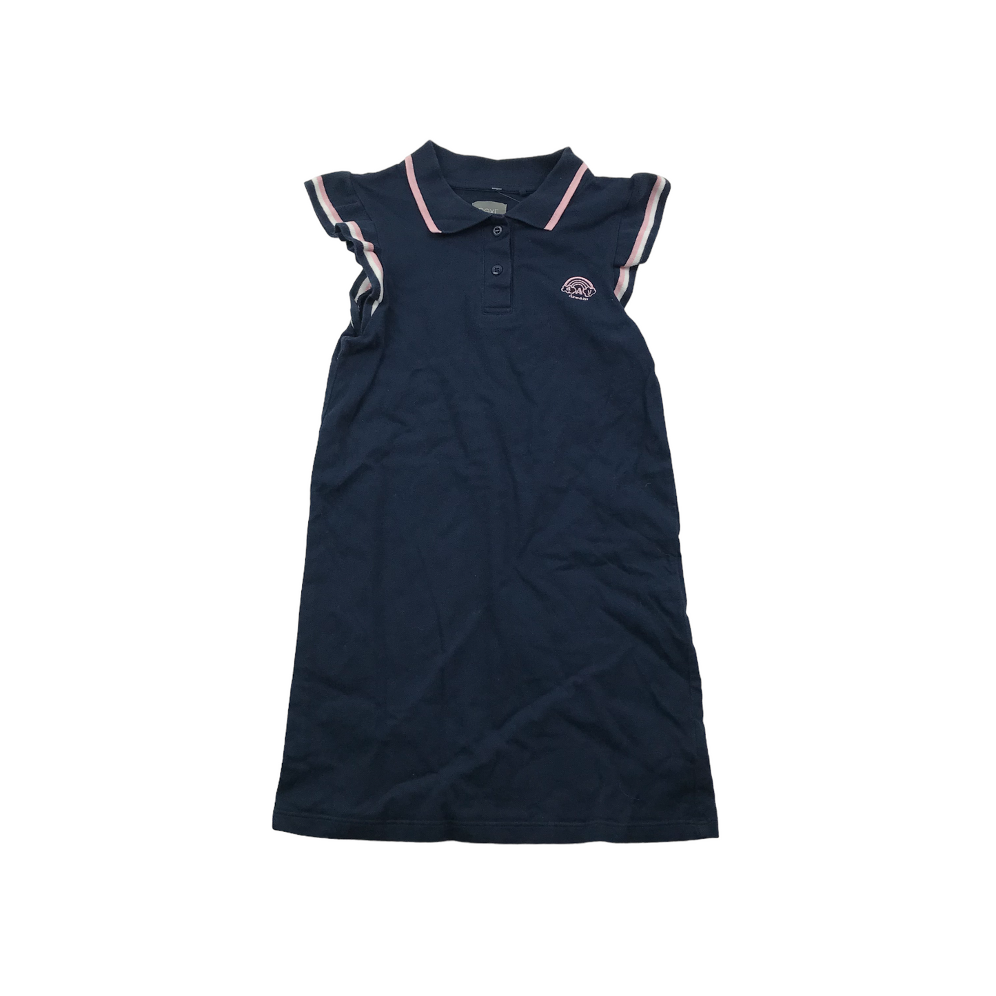 Next Navy Blue Polo Shirt Dress Age 8