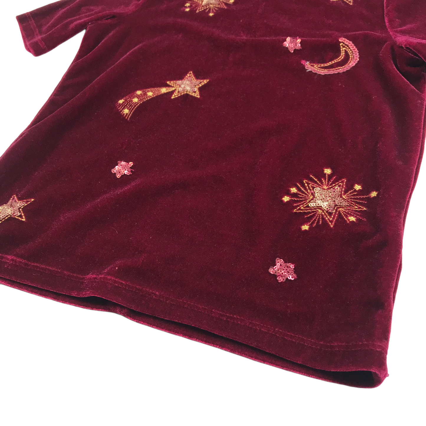 Boden Burgundy Velvet Celestial Blouse Age 5