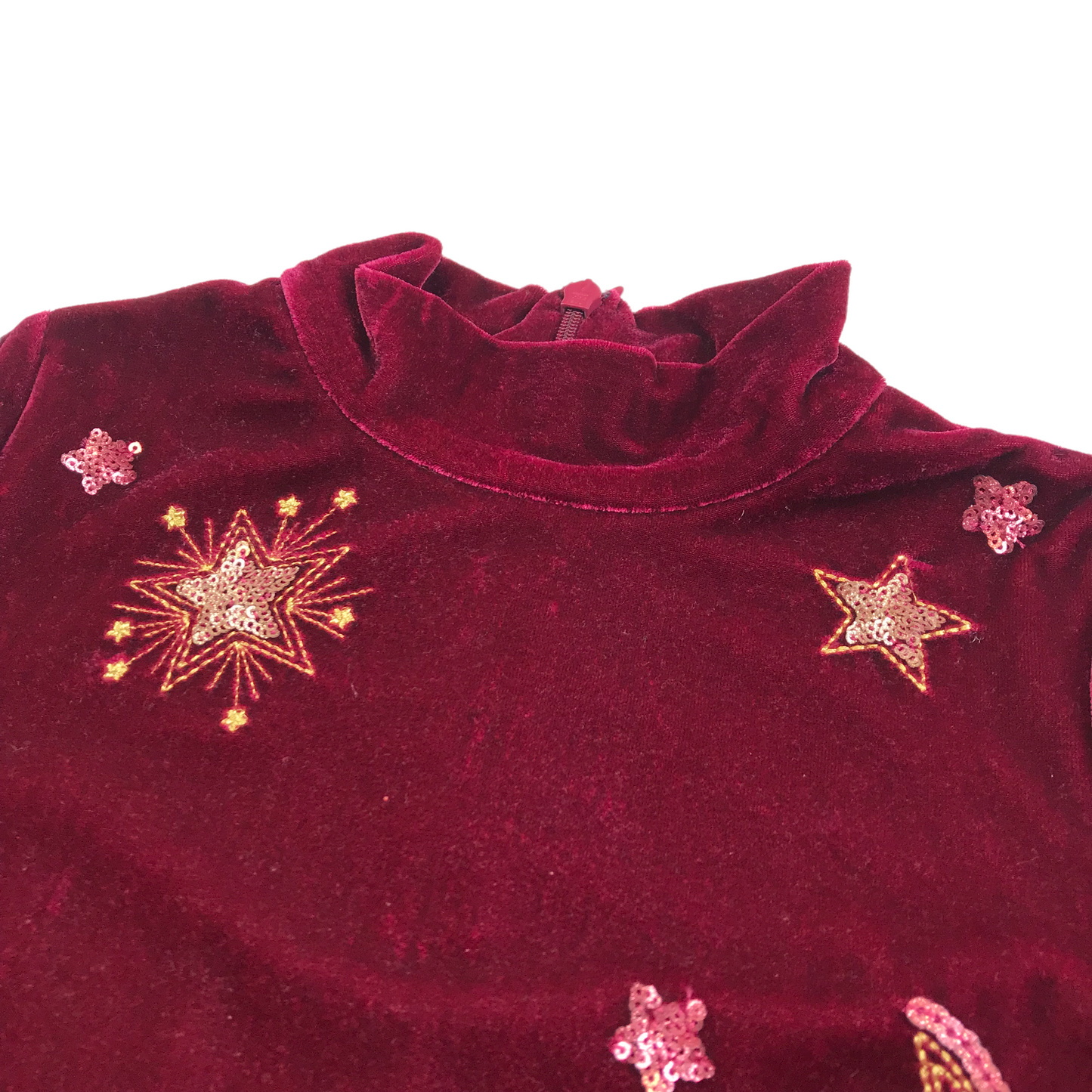 Boden Burgundy Velvet Celestial Blouse Age 5