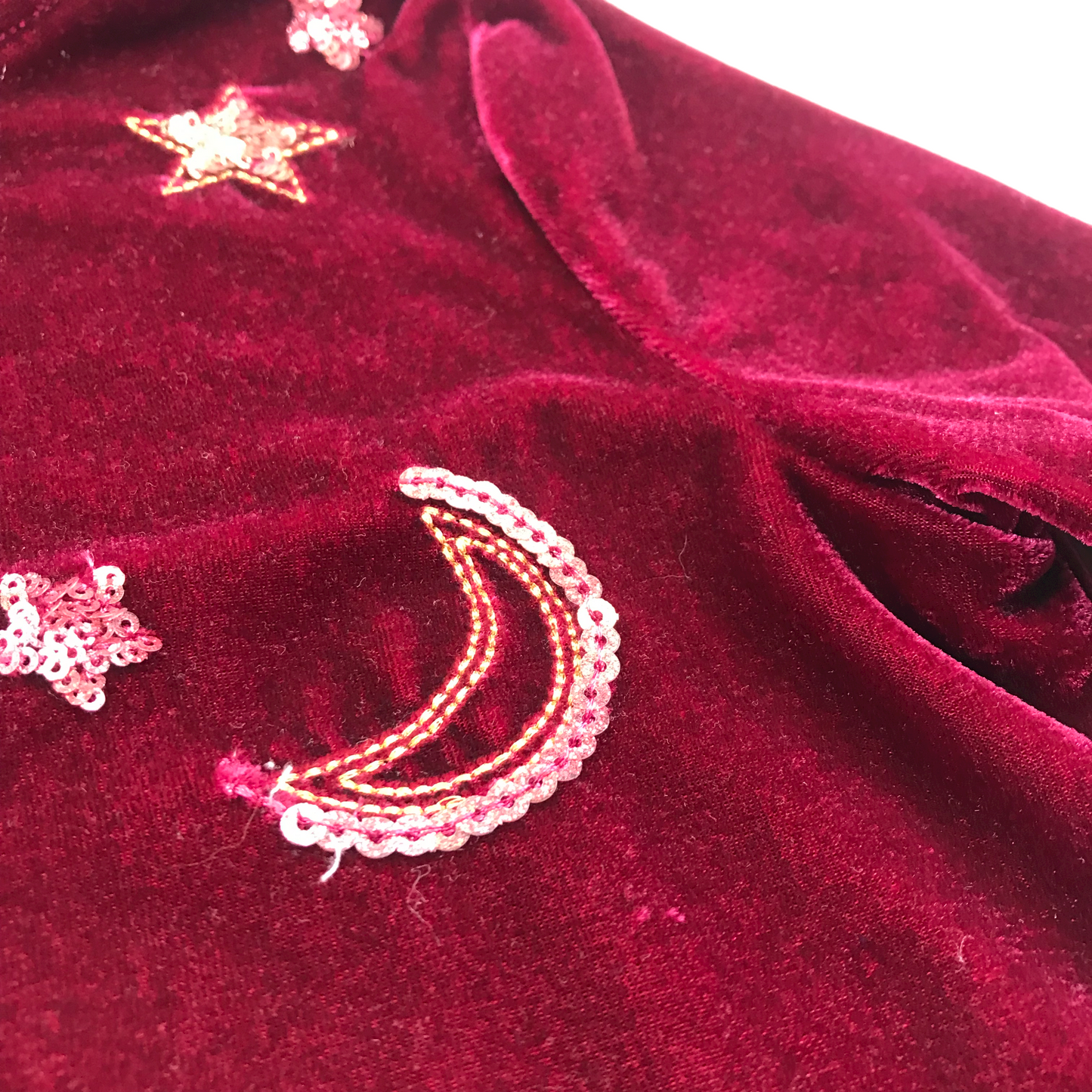 Boden Burgundy Velvet Celestial Blouse Age 5