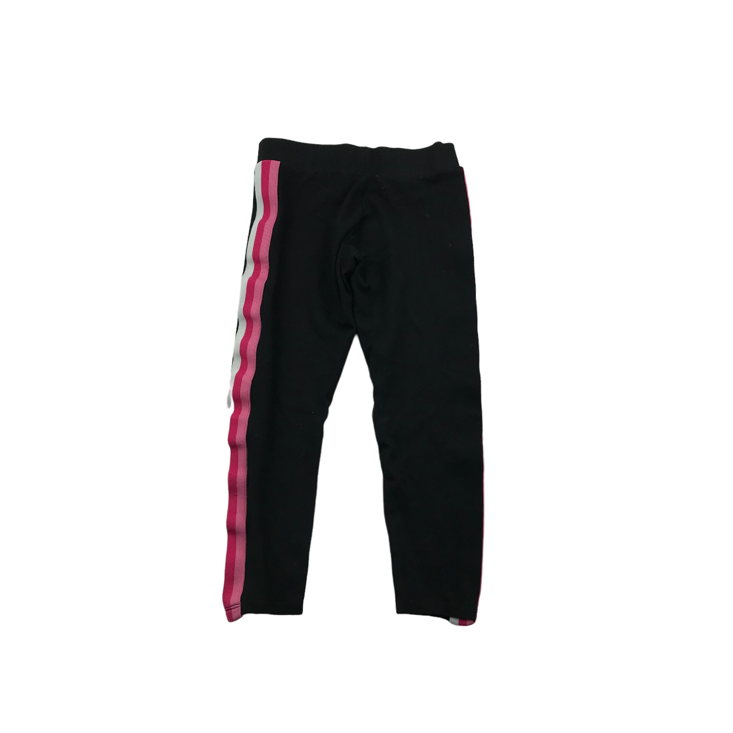 M&S Black and Pink Side Stripe 3/4 Leggings Age 10