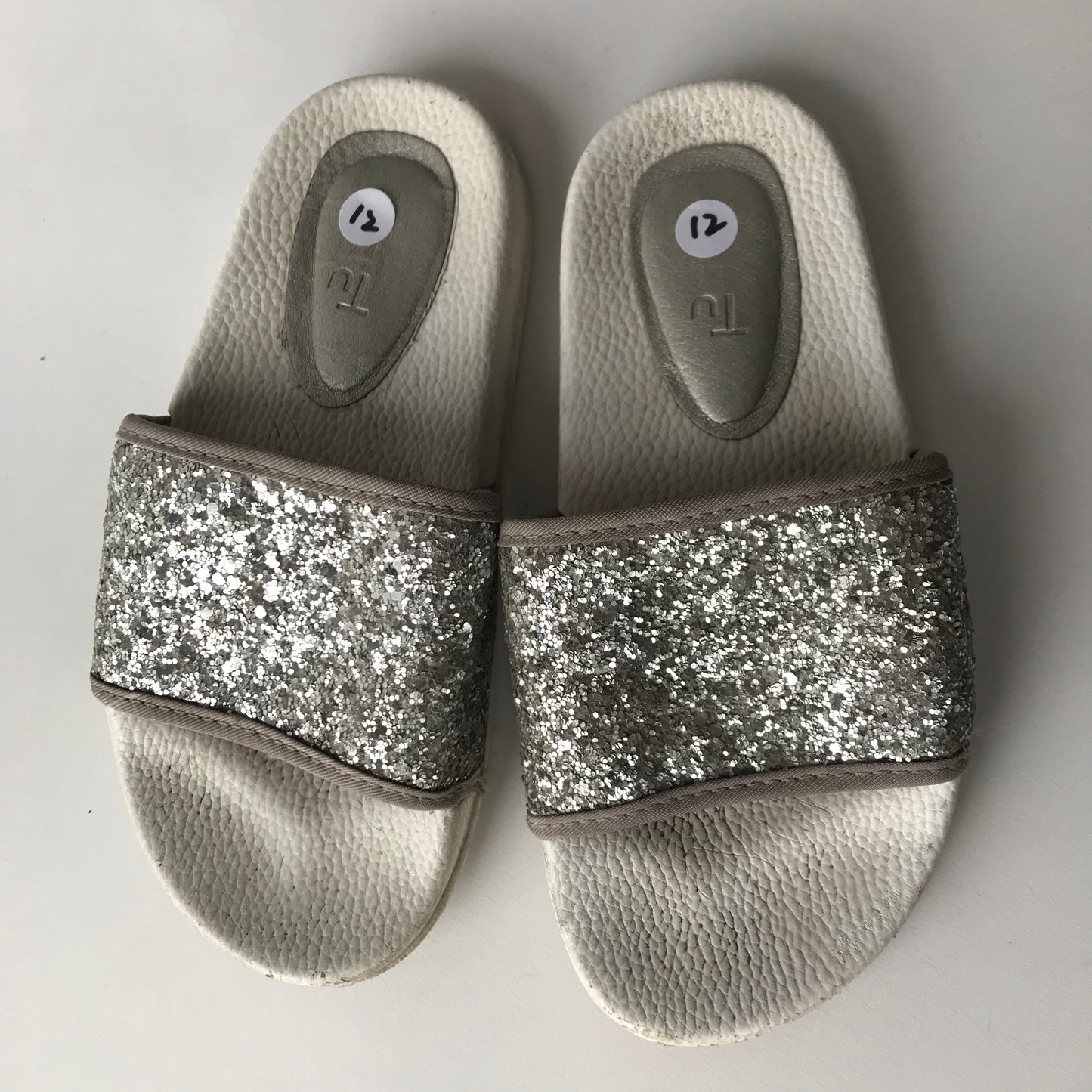 Sliders - Silver Glitter - Shoe Size 12 (jr)