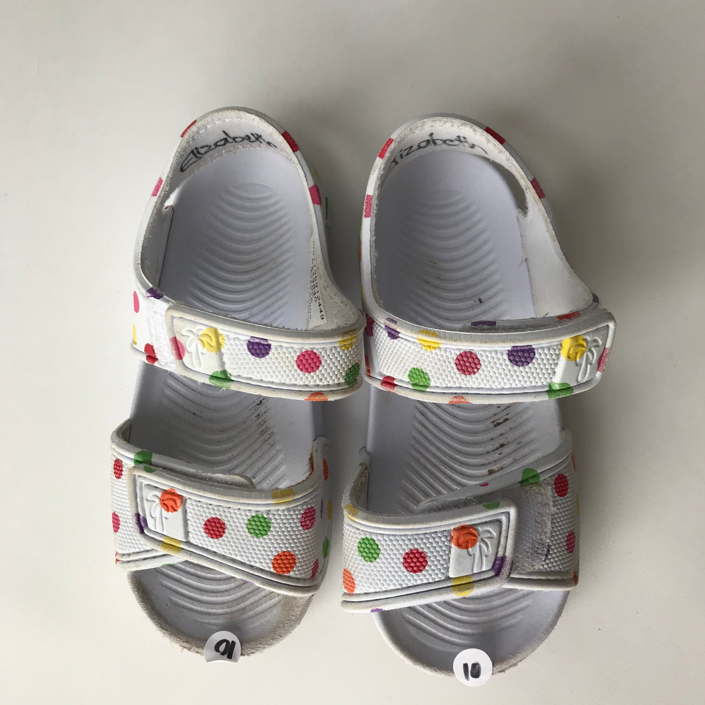 Sandals - Colourful Polka Dot - Shoe Size 10 (jr)