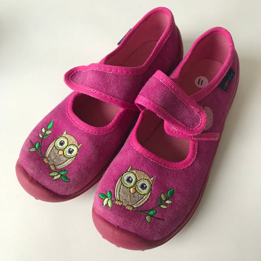 Flat Shoes - Pink Owl - Shoe Size 11 (jr)