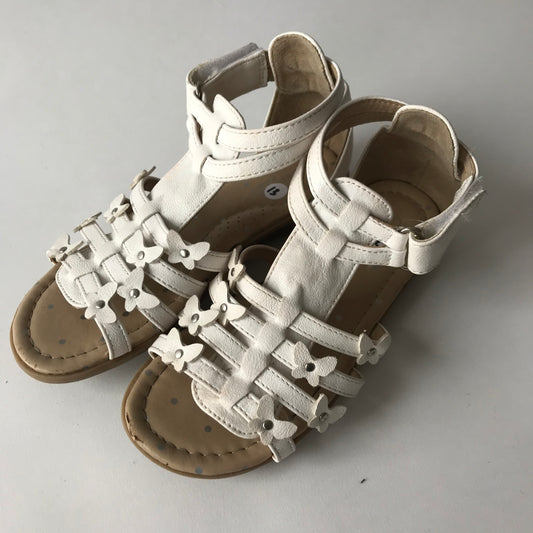 Sandals - White Butterfly Gladiators - Shoe Size 13 (jr)