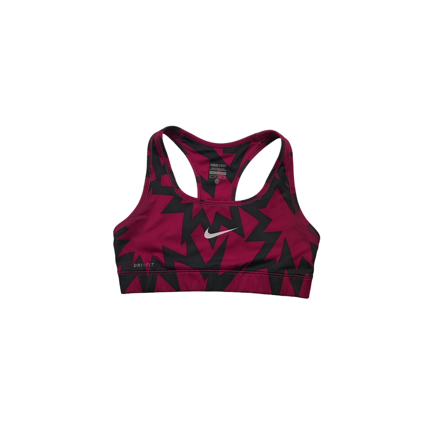 Nike Pink and Grey Pattern Sports Crop Top Women's Size XS