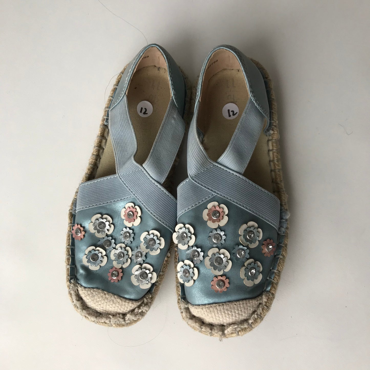 Sandals - Blue Floral - Shoe Size 12 (jr)