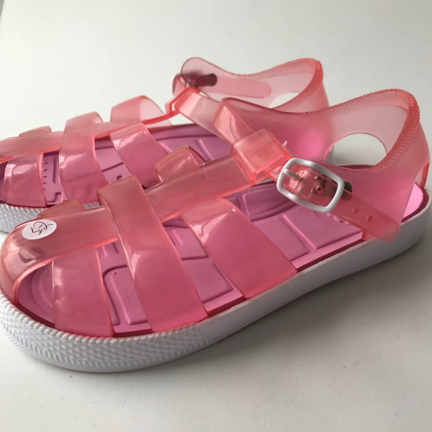 Pink and White Jelly Sandals Shoe Size 12 (jr)