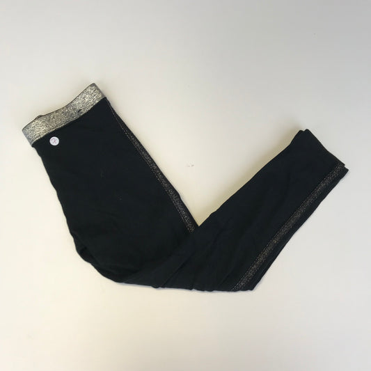 Silver Band Black Leggings Age 7