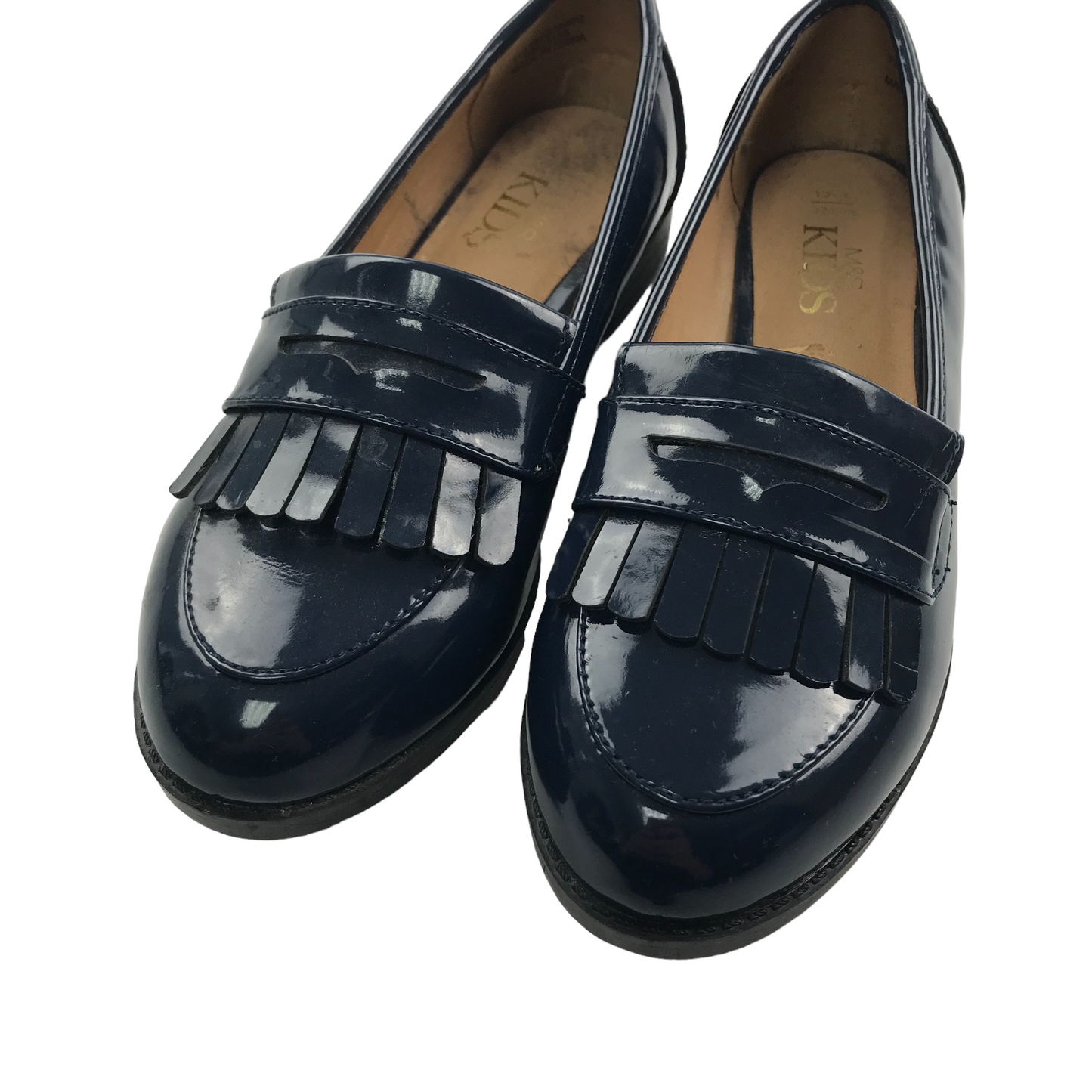 M&S Navy Blue Tassel Loafers Shoe Size 13 junior