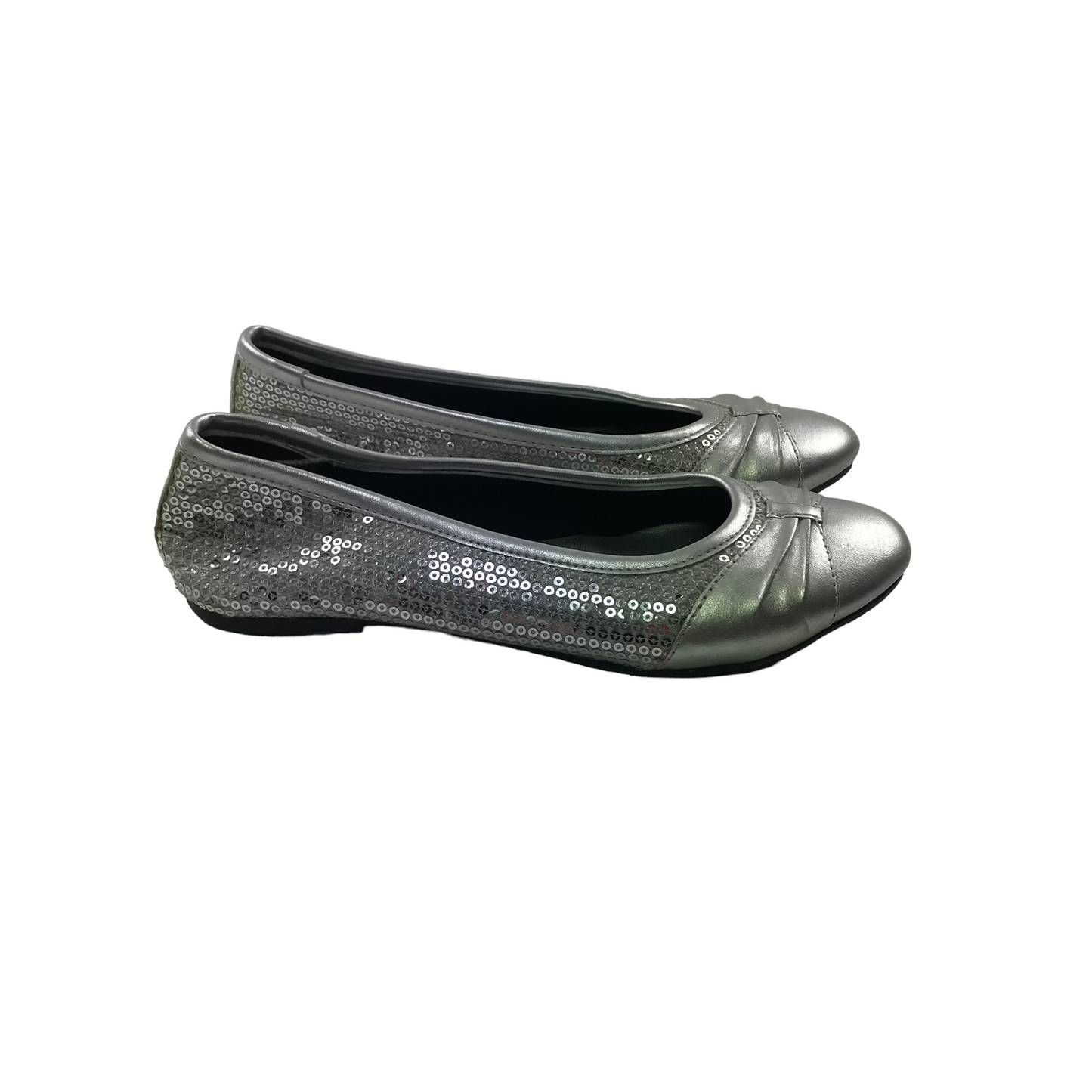 Rachel Shoes Silver Sequin Ballet Pumps Shoe Size 4