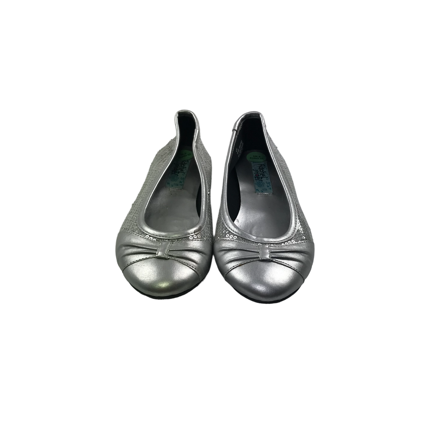 Rachel Shoes Silver Sequin Ballet Pumps Shoe Size 4