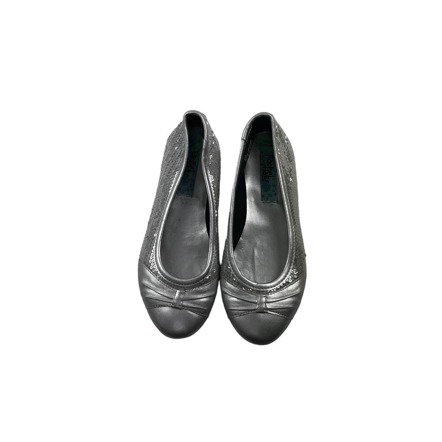 Rachel Shoes Silver Sequin Ballet Pumps Shoe Size 4