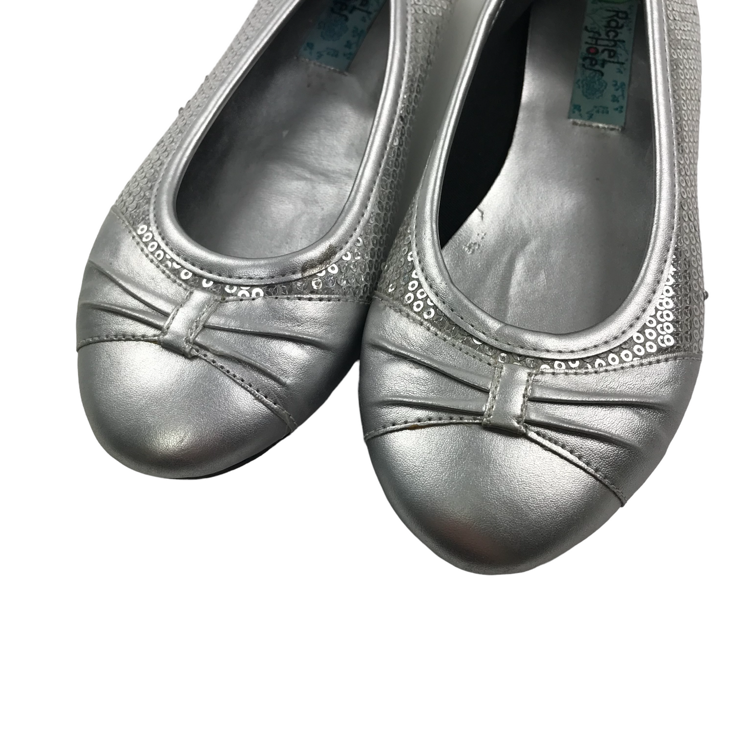 Rachel Shoes Silver Sequin Ballet Pumps Shoe Size 4