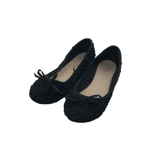 Primark Black Lace Ballet Pumps Shoe Size 3