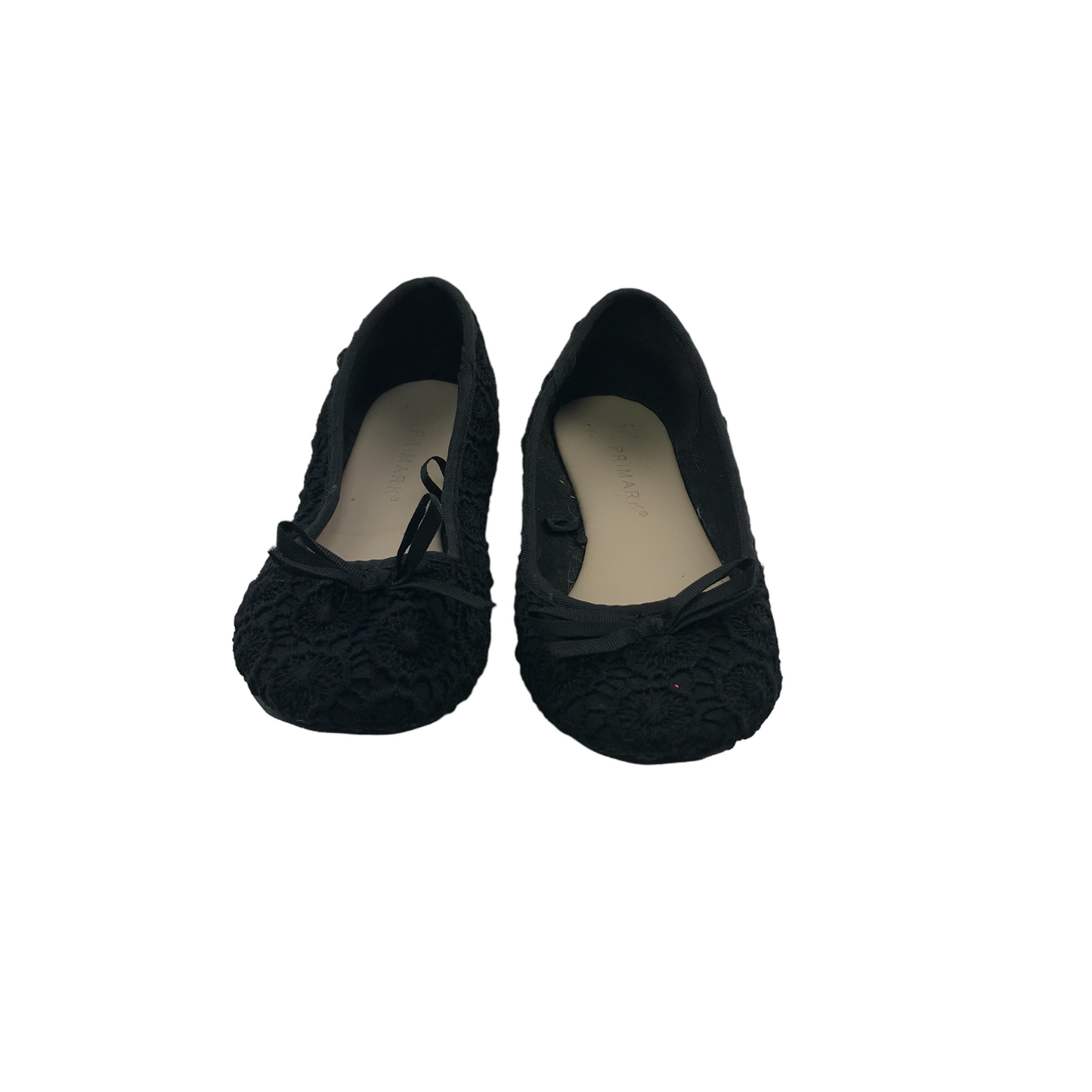 Primark Black Lace Ballet Pumps Shoe Size 3