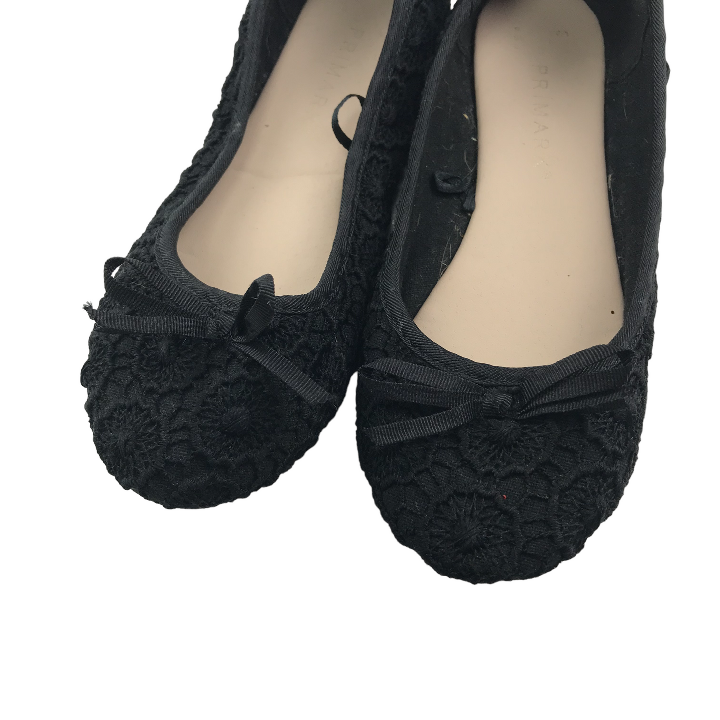 Primark Black Lace Ballet Pumps Shoe Size 3