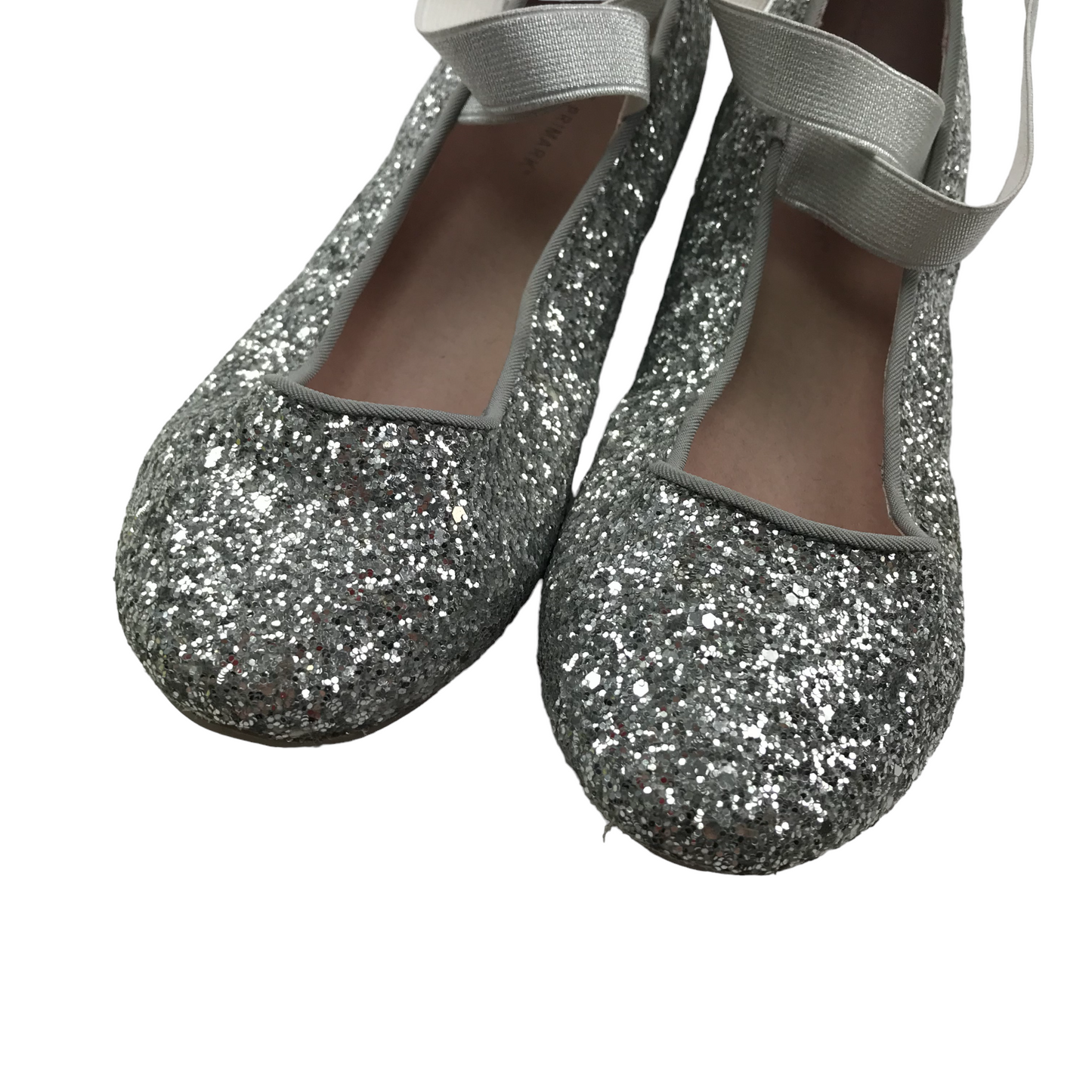 Primark Silver Sparkly Espadrille Heels Shoe Size 3